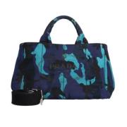 Prada Vintage Pre-owned Canvas prada-vskor Blue, Dam