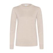 Saint Tropez Grå Morn Melange Cardigan Tröja Beige, Dam