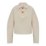 Ami Paris Sweatshirt med krage Beige, Dam