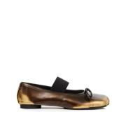 MM6 Maison Margiela Brun Gradient Ballerinaskor med Bågdetaljer Brown,...