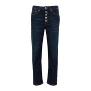 Dondup Indigo Blå Denim Tapered Leg Jeans Blue, Dam