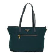 Prada Vintage Pre-owned Tyg totevskor Blue, Dam