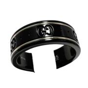 Gucci Vintage Pre-owned Vitt guld ringar Black, Dam