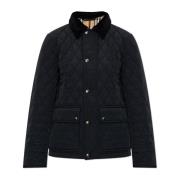 Burberry Quiltad jacka med corduroykrage Black, Dam