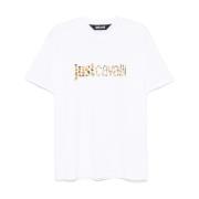 Just Cavalli Vit T-shirt för män Aw24 White, Herr