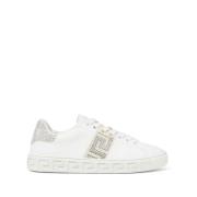 Versace Kristalldekorerade Vita Sneakers White, Dam