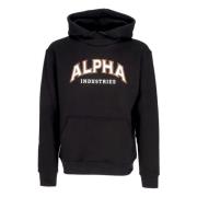 Alpha Industries College Hoodie Svart Långärmad Black, Herr