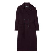 Luisa Cerano Bältad ull-kashmir trenchcoat Red, Dam