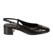 Tory Burch Cap-Toe Slingback Sandaler Black, Dam