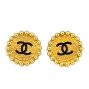 Chanel Vintage Pre-owned Metall rhngen Yellow, Dam