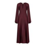 Forte Forte Sidensatin Kaftan Klänning i Brun Brown, Dam