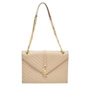 Yves Saint Laurent Vintage Pre-owned Laeder handvskor Beige, Dam