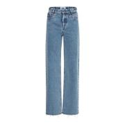 Ball Marble Wash Straight-Leg Jeans Blue, Dam