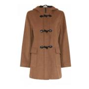 Etage Ull Duffelcoat Jacka med Huva Brown, Dam