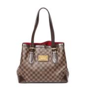 Louis Vuitton Vintage Pre-owned Belagd canvas axelremsvskor Brown, Dam