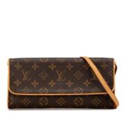 Louis Vuitton Vintage Pre-owned Canvas axelremsvskor Brown, Dam