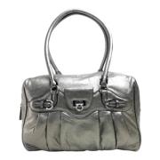 Salvatore Ferragamo Pre-owned Pre-owned Laeder handvskor Gray, Dam