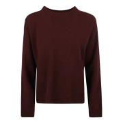 Federica Tosi Bordeaux Röd Stickad Sweatshirt Med Rund Hals Brown, Dam