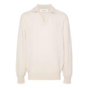 Laneus Beige Sweater Borstad Stickad Polokrage Beige, Herr