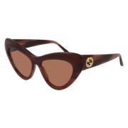 Gucci Stiliga solglasögon för modeentusiaster Brown, Unisex