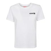 Kenzo Vit Logotyp Tryck T-shirt White, Dam