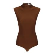 Max Mara Brun Ärmlös Bodysuit Aw24 Brown, Dam