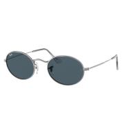 Ray-Ban Vintage Ovala Solglasögon med Platta Glasögon Gray, Unisex