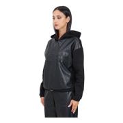 Armani Exchange Svart damhoodie med kreativt design Black, Dam