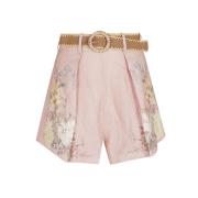 Zimmermann Blommig Rosa & Lila Linne Shorts Multicolor, Dam