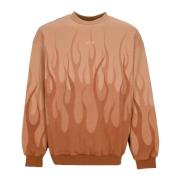 Vision OF Super Flames Lätt Crewneck Sweatshirt Terracotta Orange, Her...