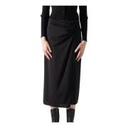 Max Mara Weekend Draperad Midi Kjol Black, Dam