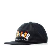 Thrasher Svart platt skärmkeps för män Black, Herr