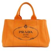 Prada Vintage Pre-owned Canvas prada-vskor Orange, Dam