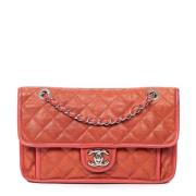 Chanel Vintage Pre-owned Laeder axelremsvskor Orange, Dam