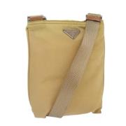 Prada Vintage Pre-owned Tyg axelremsvskor Beige, Dam