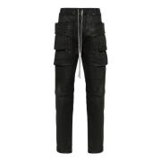 Rick Owens Svarta Cargo Byxor med Unik Design Black, Herr