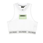 Dolly Noire Hög halsficka Topp Vit/Mint White, Dam