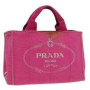 Prada Vintage Pre-owned Canvas handvskor Pink, Dam