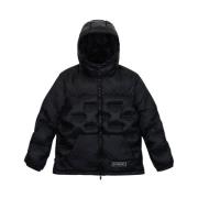 Iceberg Svart quiltad jacka med huva Black, Herr