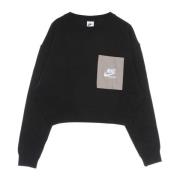 Nike Svart Fleece Crewneck Sweatshirt Black, Dam