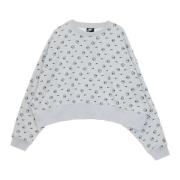 Nike Allover Print Crewneck Sweatshirt för Kvinnor Gray, Herr