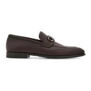 Salvatore Ferragamo Bruna platta loafers i kornläder skor Brown, Herr