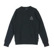 HUF Svart Crew Neck Sweatshirt Stiligt Komfort Black, Herr