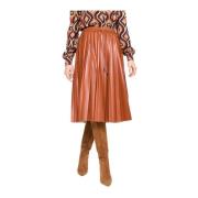 Silvian Heach Veckad midi kjol Brown, Dam