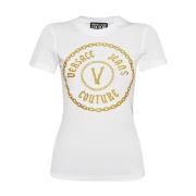 Versace Jeans Couture Vit T-shirt för avslappnad chic look White, Dam