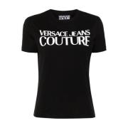 Versace Jeans Couture Svart T-shirt för kvinnor CO-tyg Black, Dam