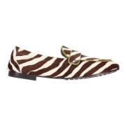 Tory Burch Platta skor Brun Multicolor, Dam