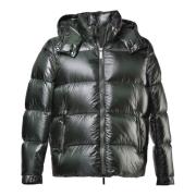 Baldinini Down jacket in green nylon Green, Herr