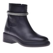 Baldinini Combat boots in black leather Black, Dam