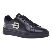 Baldinini Trainers in black laminated leather and leather Black, Dam